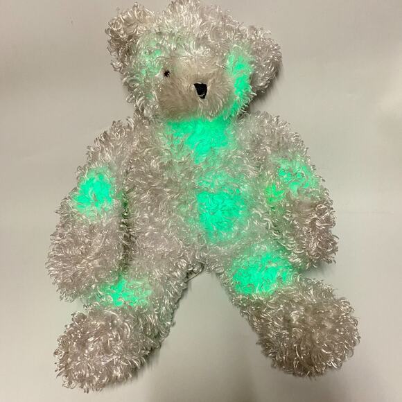 Cepia Glo E Bear White Shaggy Curly Color Kinetics 16" Light Up Plush Lovey Toy - Picture 11 of 16